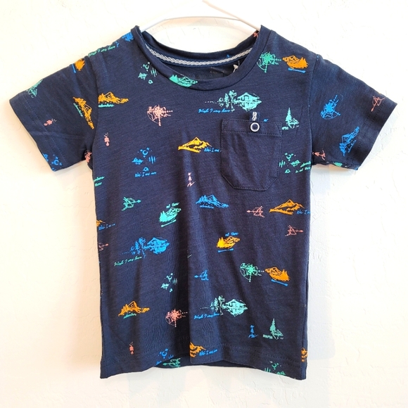 NWT Nomad Navy Blue Printed Short Sleeves Tee Toddler's Size 3T - Picture 1 of 11